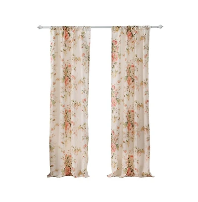 Greenland Home Fashions Grace Embrace Beauty Luxurious Modern Window Treatment Panel Pair Window Each Panel 42"x84" Buttercup