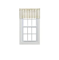 Ellis Curtain Shadow Stripe 1.5" Rod Pocket Tailored Valance for Windows 82" x 12" Natural