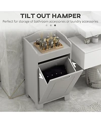 Homcom Tilt-out Laundry Storage Cabinet with Hamper Compartment,