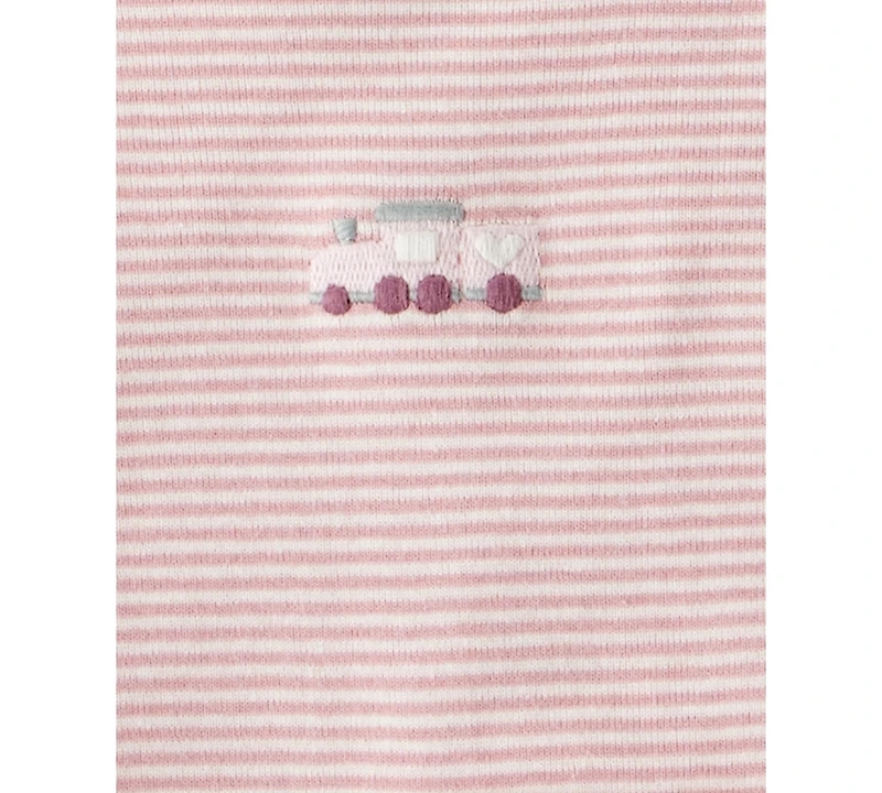 Carter's Baby Girls 3-Piece Train Print Bodysuit, Long-Sleeve Bodysuit and Pants Set