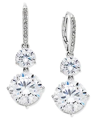 Eliot Danori Silver-Tone Crystal Double Drop Earrings, Created for Macy's