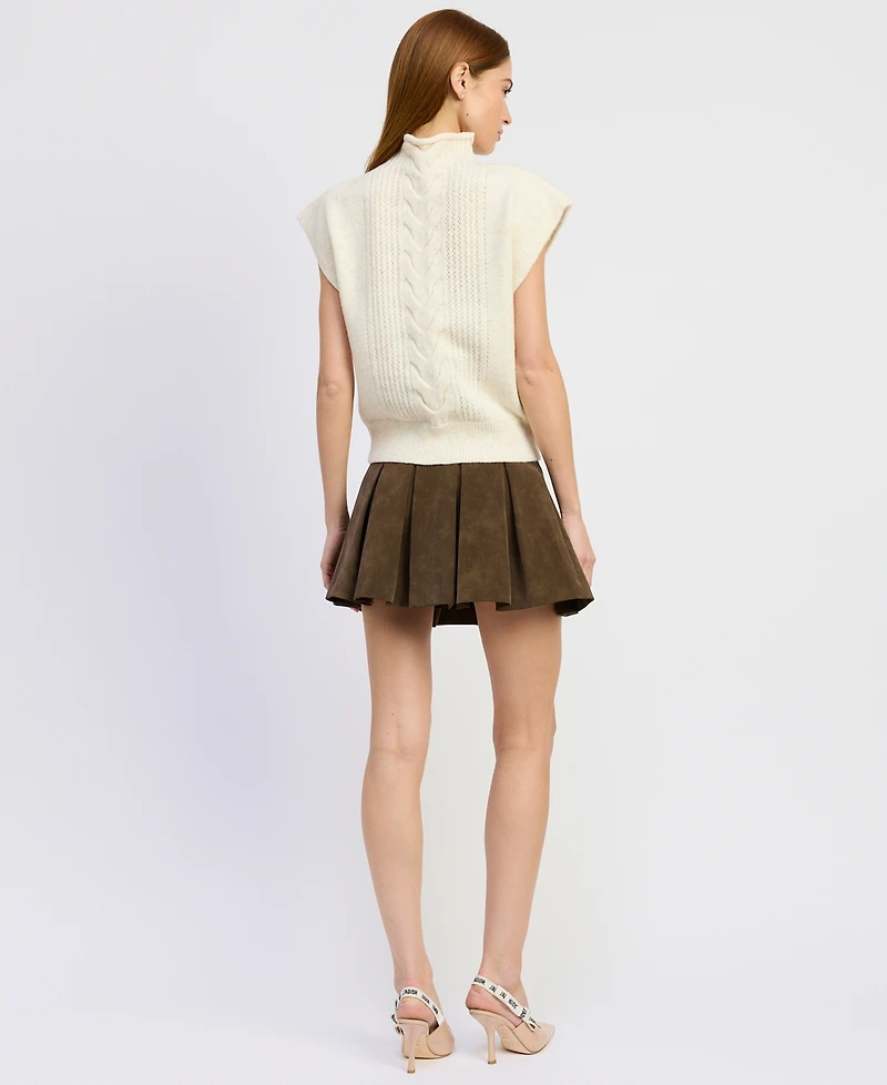 En Saison Women's Stenson Turtle Neck Sweater Vest