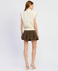 En Saison Women's Stenson Turtle Neck Sweater Vest