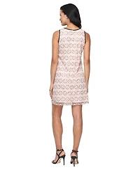 Sl Fashions Women's Sleeveless Embroidered Short Dress