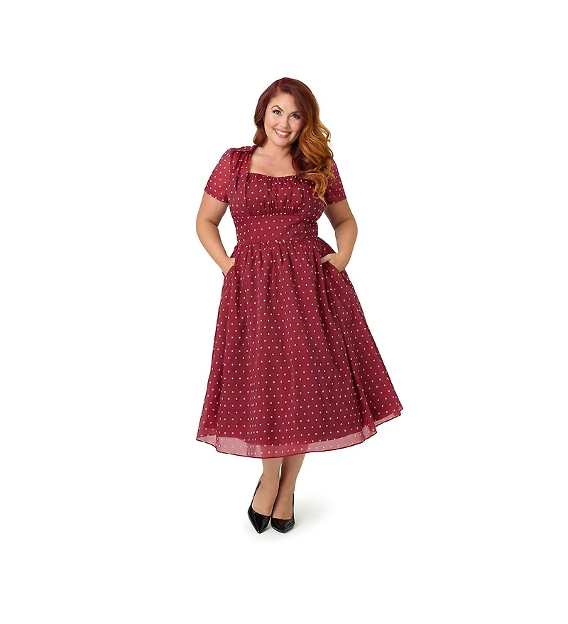 Unique Vintage Plus 1950s Libby Swing Dress