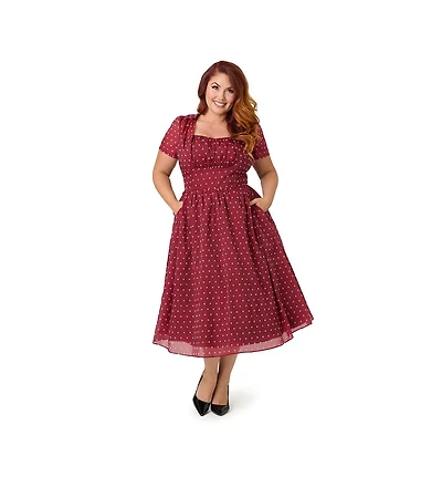 Unique Vintage Plus 1950s Libby Swing Dress