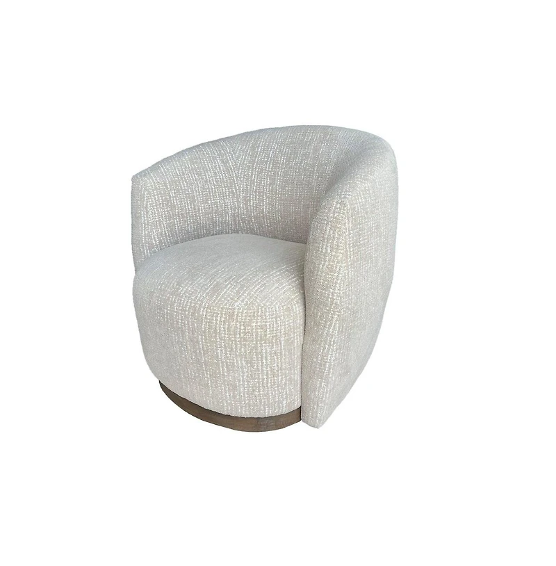 Parker Living 1 Pc (Sand Dollar) 360° Swivel, Shelter Arms, Integrated Seat Cushion, Tawny Wood Base Tatum Accent Chair