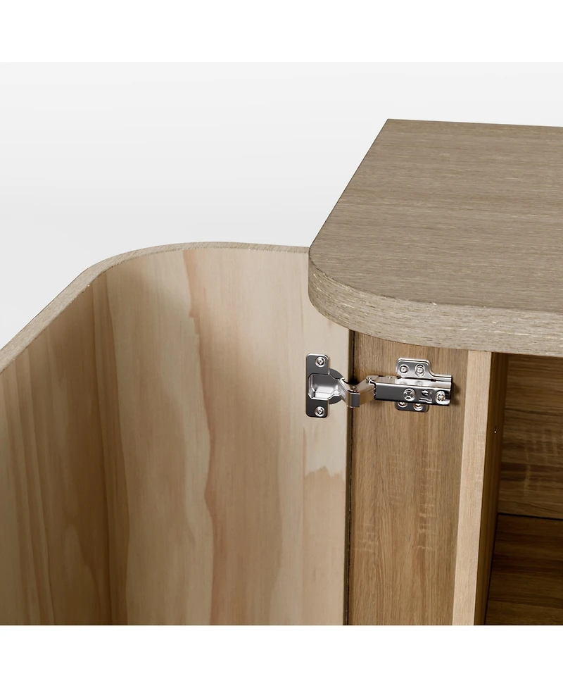 Homsee White Storage Cabinet with Metal Legs, Shelves And Drawers