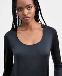 Bar Iii Women's Shine Scoop-Neck Top, Macy's Exclusive