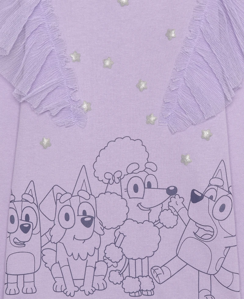 Bluey Girls 2T-6X 2-Piece Long-Sleeve Top and Skirt Set