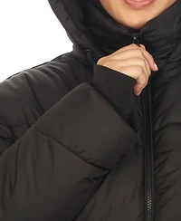 White Mark Plus Quilted Puffer Crop Jacket with Hood