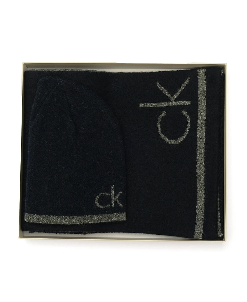 Calvin Klein Men's 2-Piece Fuzzy Scarf and Hat Set