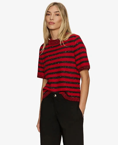 Sanctuary Women's Short-Sleeve Shine Sweater T-Shirt