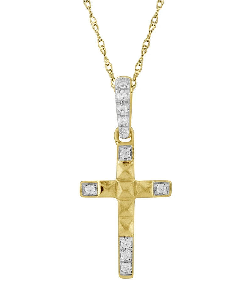 Macy's Diamond Pendant Necklace (1/20 ct. t.w.) in 10K Yellow Gold