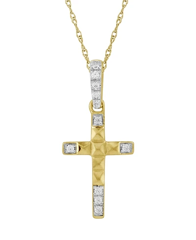 Macy's Diamond Pendant Necklace (1/20 ct. t.w.) in 10K Yellow Gold