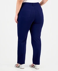 Jones New York Plus Lexington Straight-Leg Modern Compression Pants