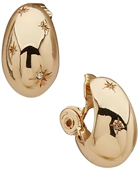 Anne Klein Gold-Tone Star Teardrop Hoop Earrings