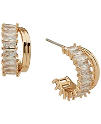 Anne Klein 3-Pc. Cubic Zirconia Gold-Tone Round and Baguette Earrings Set