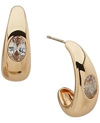 Anne Klein 3-Pc. Cubic Zirconia and Imitation Pearl Gold-Tone Round and Baguette Earrings Set
