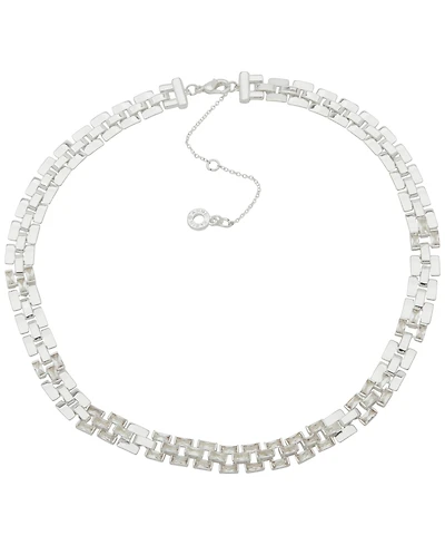 Anne Klein Cubic Zirconia Baguette Stone Linked Chain Necklace