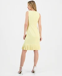 Kasper Women's Stretch-Crepe Pleat-Hem Sheath Dress