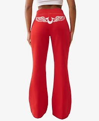 True Religion Women's Crystal Wing Big T Flare Pants