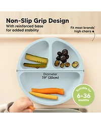 KeaBabies 3-Pack Prep Suction Plates for Baby, 100% Silicone Toddler Plates, Bpa-Free Divided Baby with