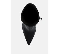 Kasuti Lycra Rhinestone Detail Ankle Boots