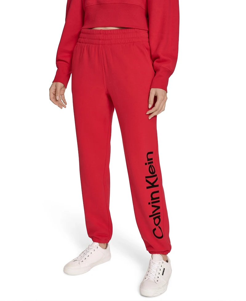 Calvin Klein Women's Performance Flocked Logo Jogger Sweatpants