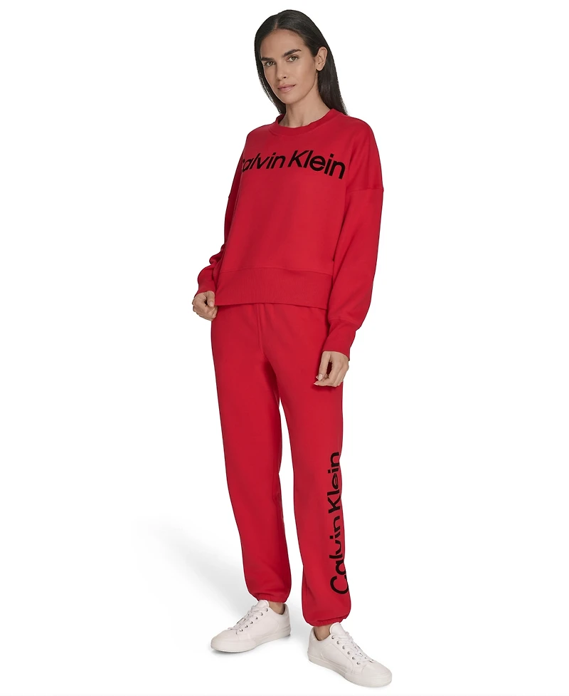 Calvin Klein Women's Performance Flocked Logo Jogger Sweatpants