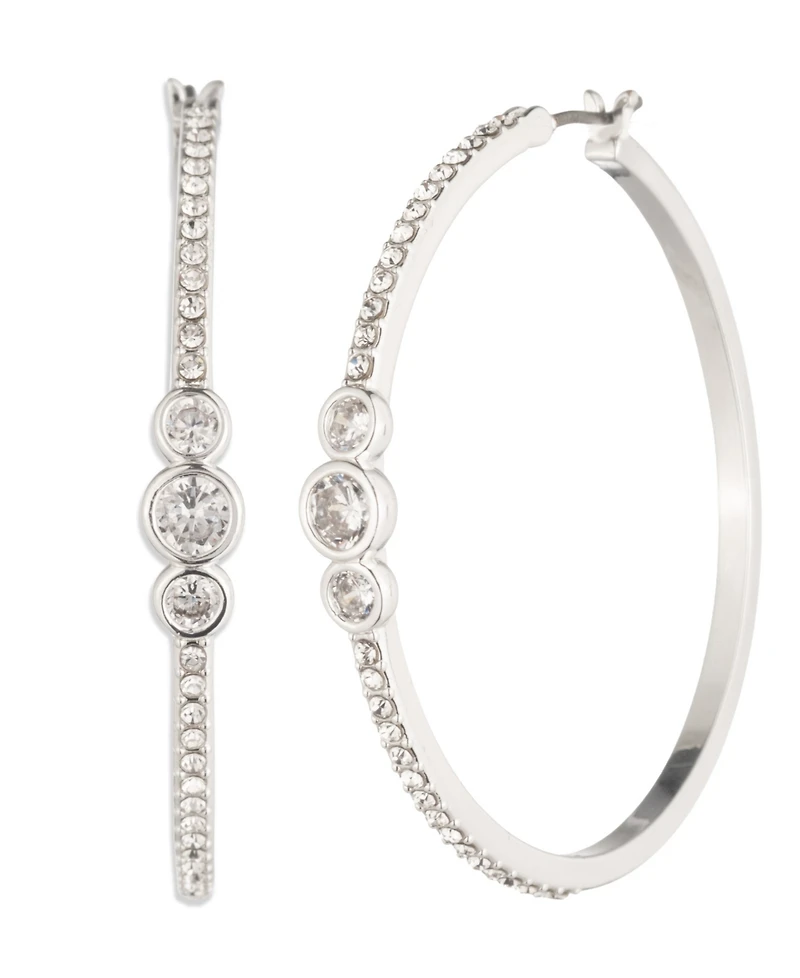 Lauren Ralph Lauren Cubic Zirconia and Glass Stone Hoop Earrings