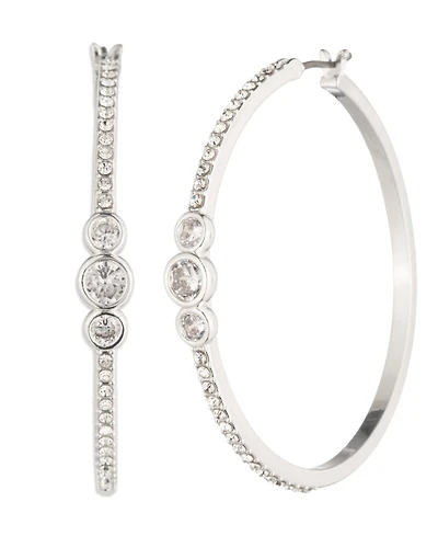Lauren Ralph Lauren Cubic Zirconia and Glass Stone Hoop Earrings
