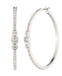 Lauren Ralph Lauren Cubic Zirconia and Glass Stone Hoop Earrings