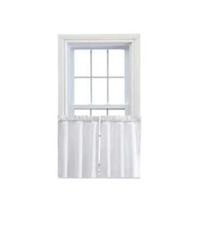 Ellis Stacey 1.5 X22 Rod Pocket High Quality Fabric Solid Color Window Tailored Tier Pair 56 X22x36 X22 White
