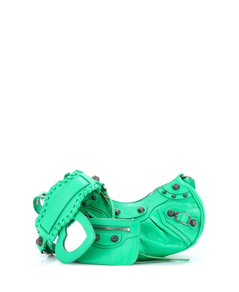 Pre-Owned Balenciaga Xs Le Cagole Giant Studs Shoulder Bag Leather