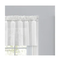 Ellis Curtain Cotton Voile 1.5" Rod Pocket Tailored Valance for Windows 86" x 15" White