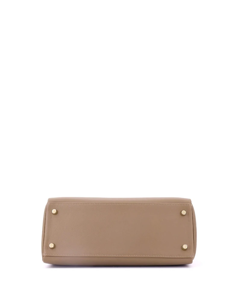 Pre-Owned Hermes Kelly 28 Handbag Brown Evercolor with Gold Hardware