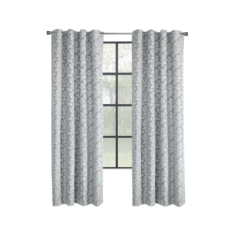 Thermaplus Patricia Blackout Providing Absolute Privacy Minimal Look to Any Room Grommet Curtain Panel 52" x 84" Silver