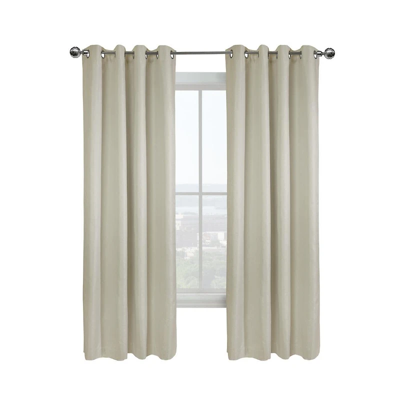 Thermaplus Vigo Blackout Provide Absolute Privacy Cost Cutting Benefits Grommet Curtain Panel 52" x Off-white