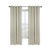 Thermaplus Vigo Blackout Provide Absolute Privacy Cost Cutting Benefits Grommet Curtain Panel 52" x Off-white