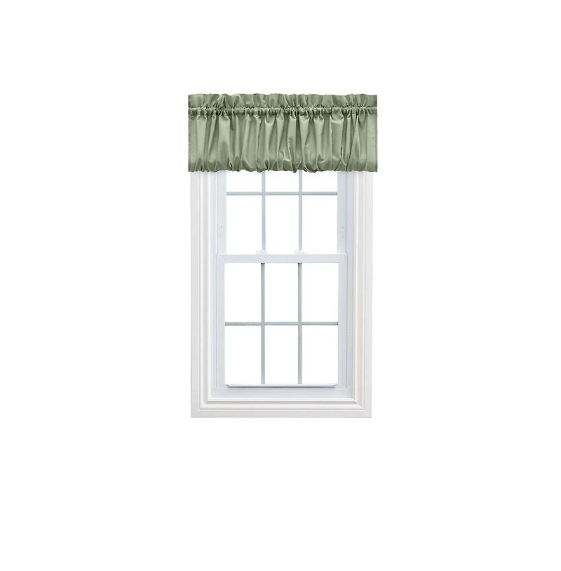 Ellis Stacey 1.5" Rod Pocket High Quality Fabric Solid Color Window Balloon Valance 60"x15