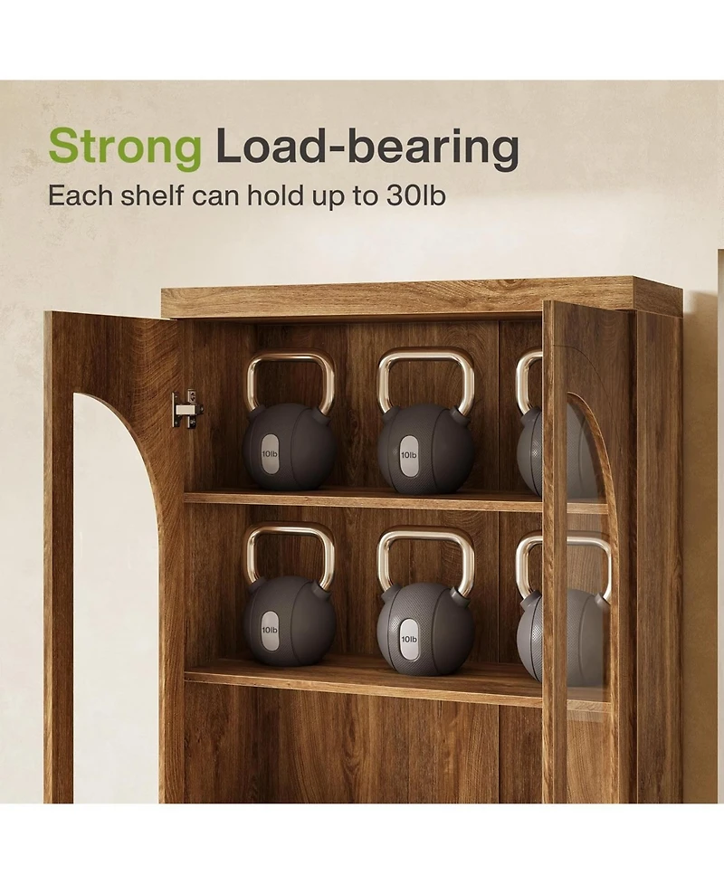 Tribesigns Farmhouse Kitchen Pantry, Free-Standing Wooden Pantry Cabinet, Space Saving Storage Shelf with Two Drawers