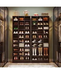 Tribesigns 10-Tier Shoe Storage Cabinet, Wooden Rack with 30 Cubbies, Freestanding Tall Entryway Organizer