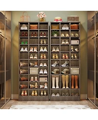 Tribesigns 10-Tier Shoe Storage Cabinet, Wooden Rack with 30 Cubbies, Freestanding Tall Entryway Organizer