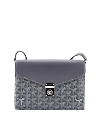 Pre-Owned Goyard Chypre Wallet on Strap Coated Canvas with Leather