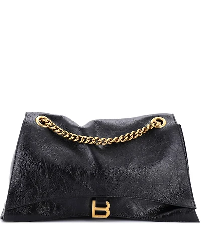 Pre-Owned Balenciaga Large Crush Chain Flap Bag Leather