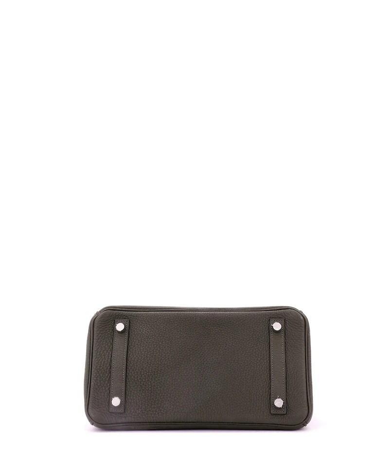 Pre-Owned HERMES Birkin 25 Handbag Green Togo with Palladium Hardware