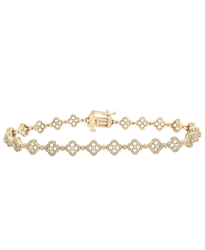 Wrapped in Love Diamond Clover Tennis Bracelet (1 ct. t.w.) in 14k White Gold, Exclusively at Macy's