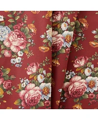 Ellis Bella Rose Stylish Medium Scale Printed Floral Pattern 1.5" Rod Pocket Tailored Valance 58"x15" Red
