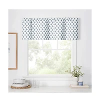 Ellis Curtain Manchester 3" Rod Pocket 100% Cotton Machine Wash and Dry Scallop Valance Lined 50" x 16" Blue